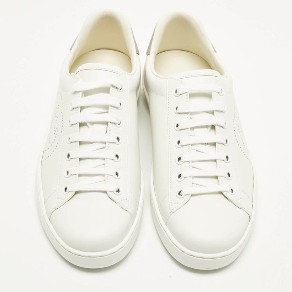 Gucci Ace Size 40 White Leather Lace Up Sneakers - Picture 3 of 7